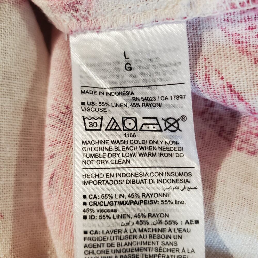 Old Navy Cami Smocked Tiered Floral Linen Blend Maxi Dress Size L Pockets Summer - Picture 9 of 13
